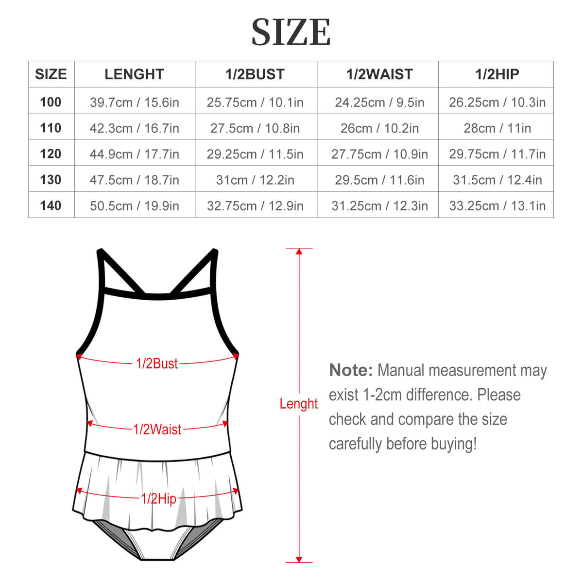 Girls One Piece Ruffle Strap Swimsuit