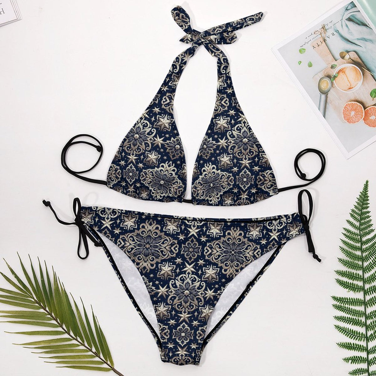 Plus Size Women‘s Halter Bikini Set