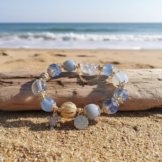 Retro Bohemian Palace Style Beaded Bracelet - Luxury Fairy Tale Dream Blue Beads Suitable for Lunar New Year Gifts,. Day, Mother' Day, for Daily Wear & Special Occasions, Year-Round Elegant Accessory