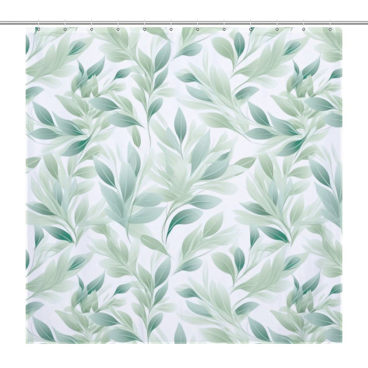 Leaf print shower curtain