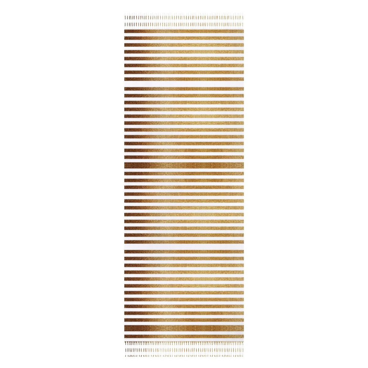 Cashmere-like Tassel Scarf Gold Stripes