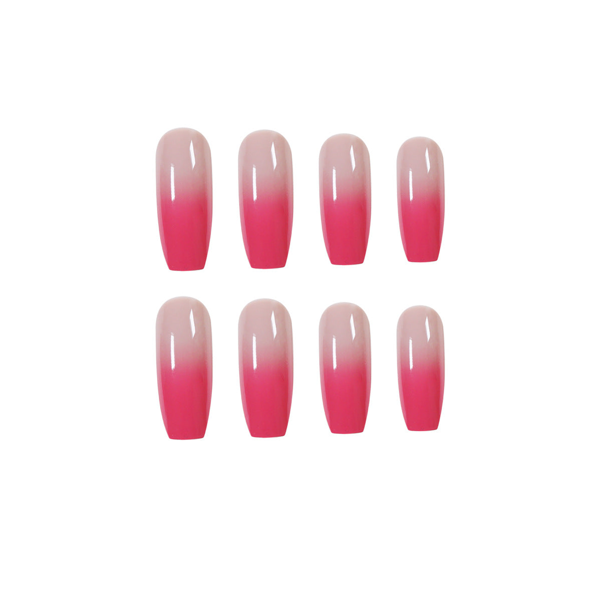 Berry color gradual change long ballet wear nail art finished fake nail nail art patch nail patch removable nail – Image 5