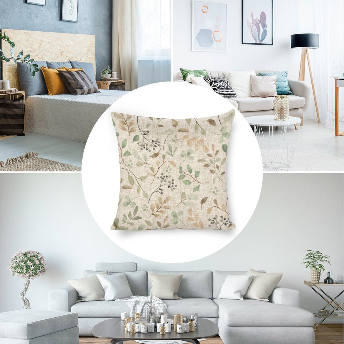 Throw pillowcases (Pillow Excluded) - leaves and vines
