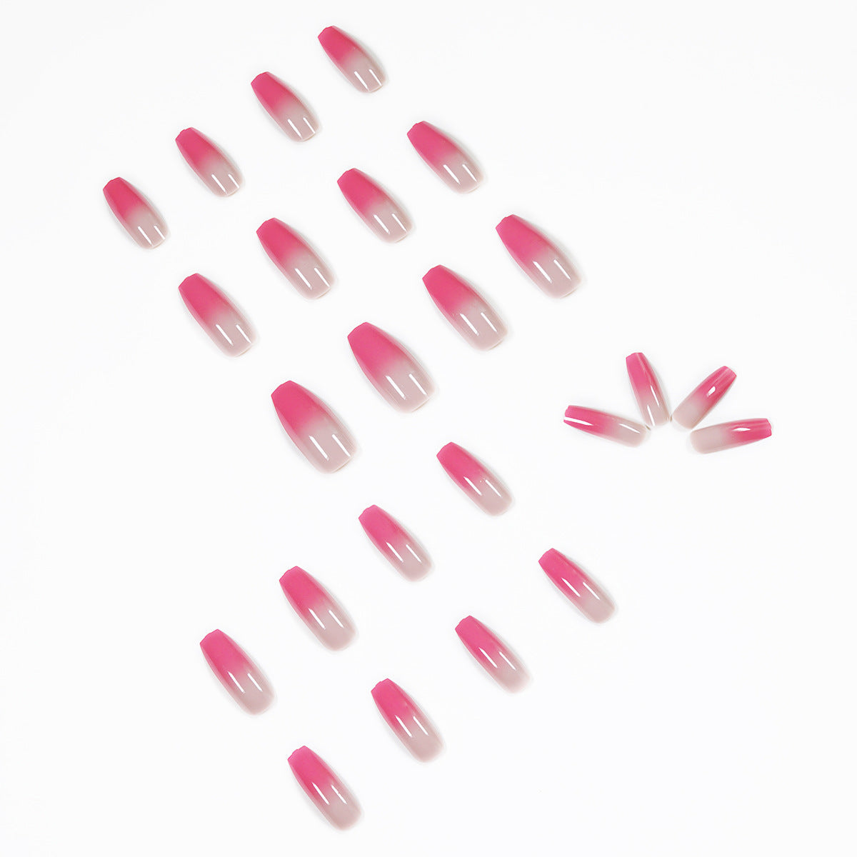 Berry color gradual change long ballet wear nail art finished fake nail nail art patch nail patch removable nail – Image 3