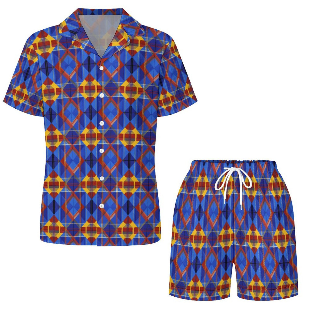 Worn-effect Fabric Women Satin Pajama Set