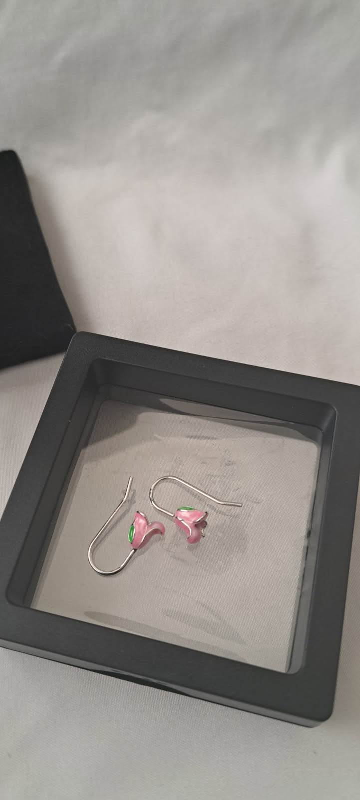 925 Sterling Silver Pink Drop Earrings
