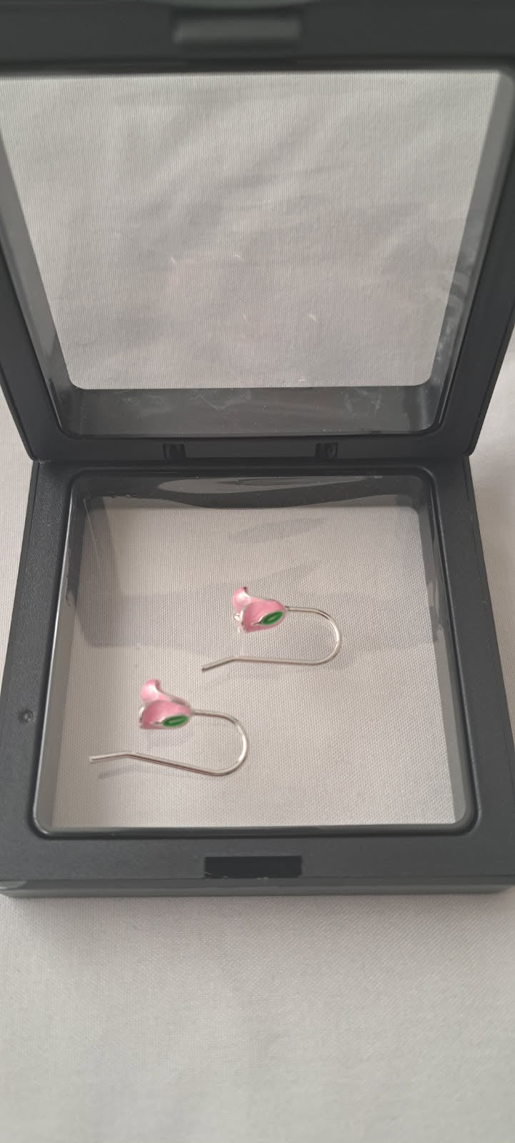 925 Sterling Silver Pink Drop Earrings