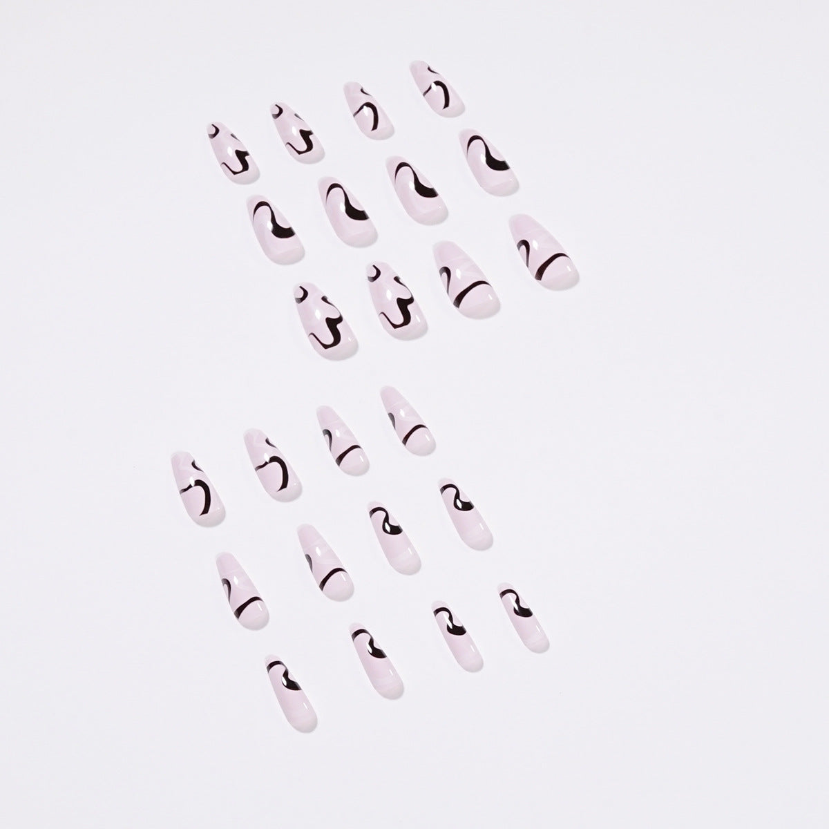 Black and white water wave Press on nails simple wind nail wave nail line nail Press on nails wholesale 365nails – Image 4