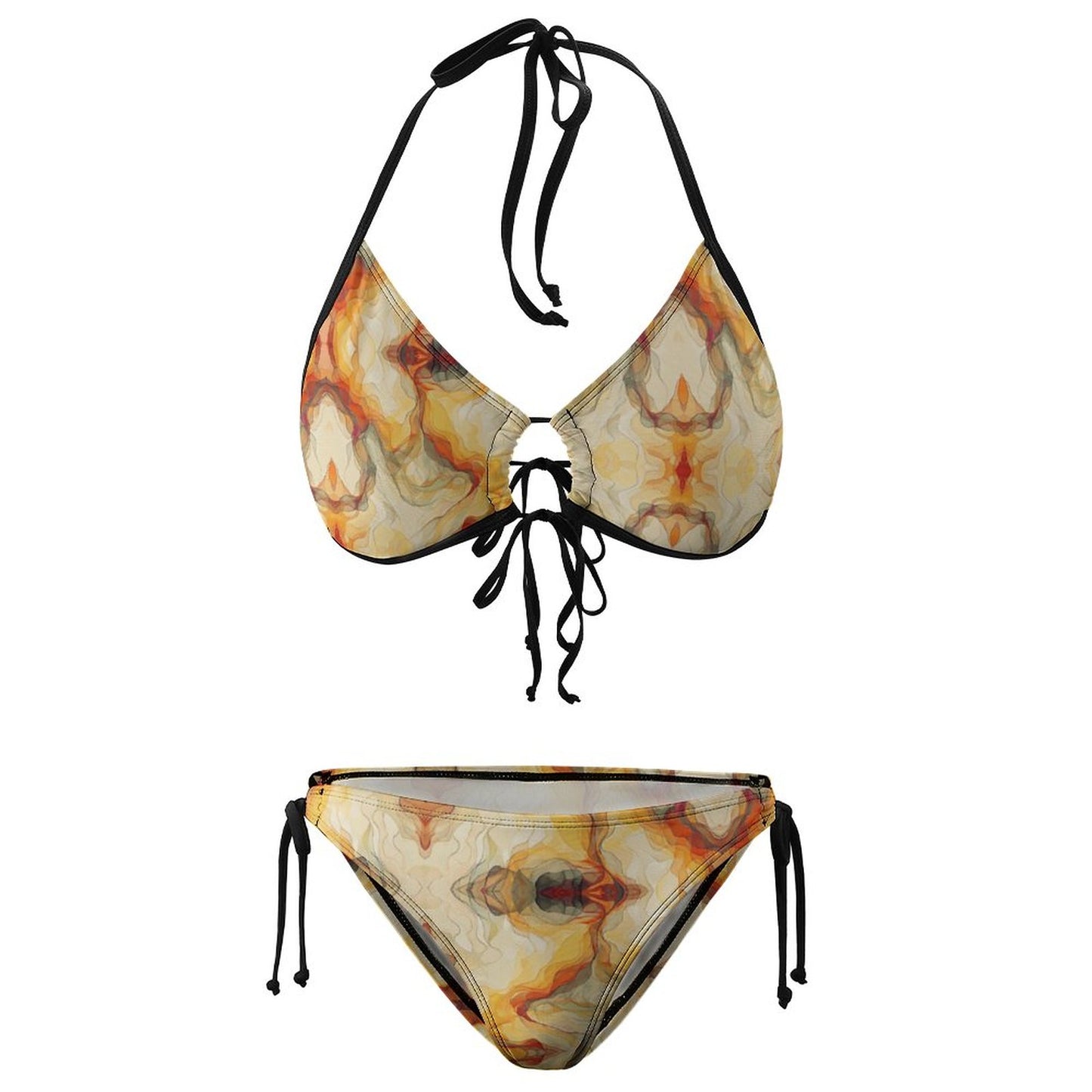 Halter Tie Front Bikini Set