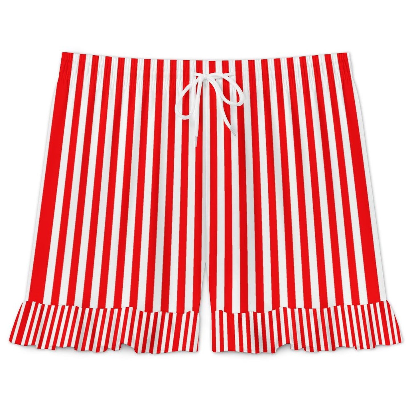 Ruffled Pajama Set - Red Stripes