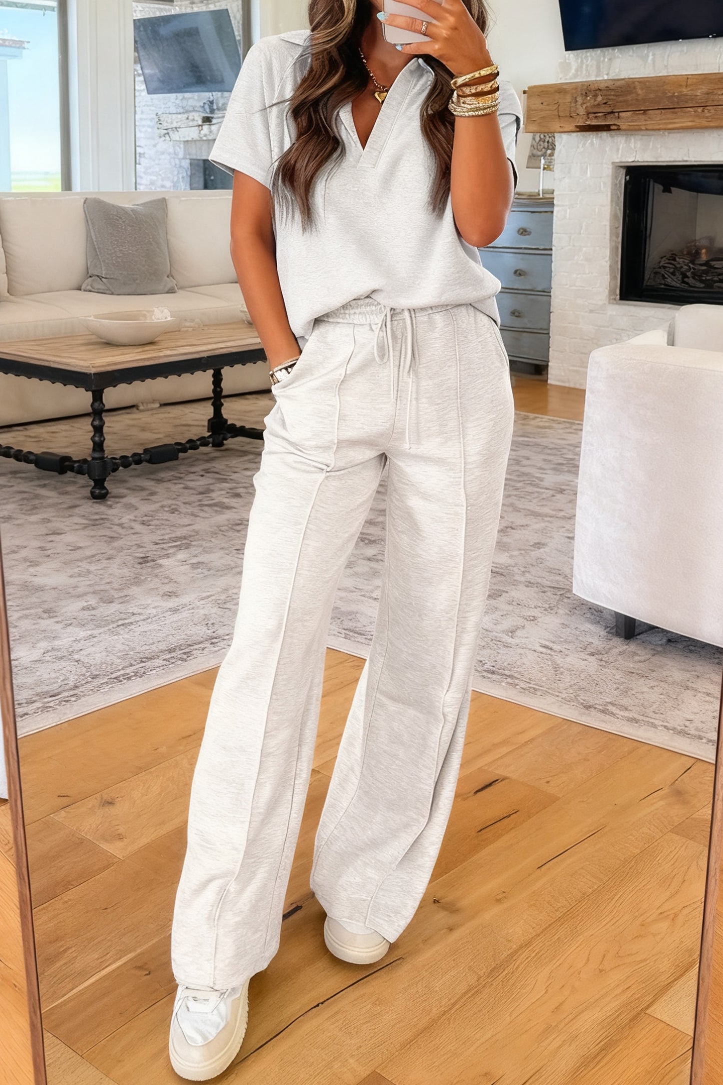 Polo Tee Casual Pant Set
