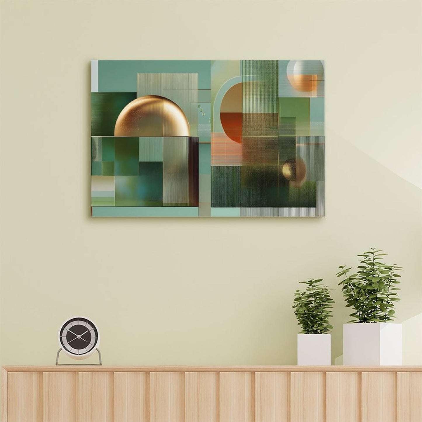 Vintage Framed Canvas Wall Art Print–Large Wood Frame for Living Room