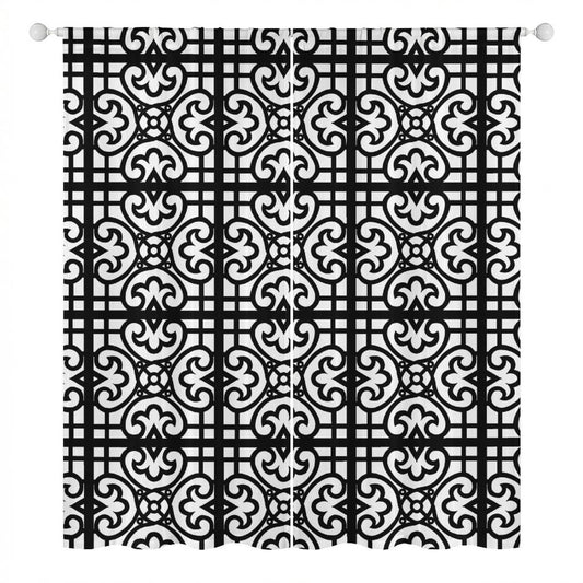 Sheer Curtain Black and White
