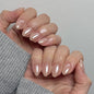 French Minimalist Nude Pink Almond Short Press On Nails