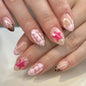 French Minimalist Nude Pink Almond Short Press On Nails