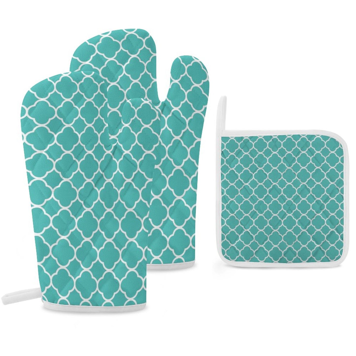 Oven Mitts & Pot Holder Set of 3 Teal