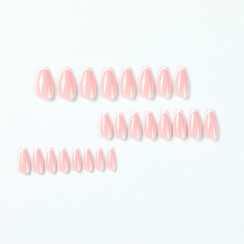 press on nails wholesale simple white edge French manicure patch press on nails wholesale fake nails press on – Image 2