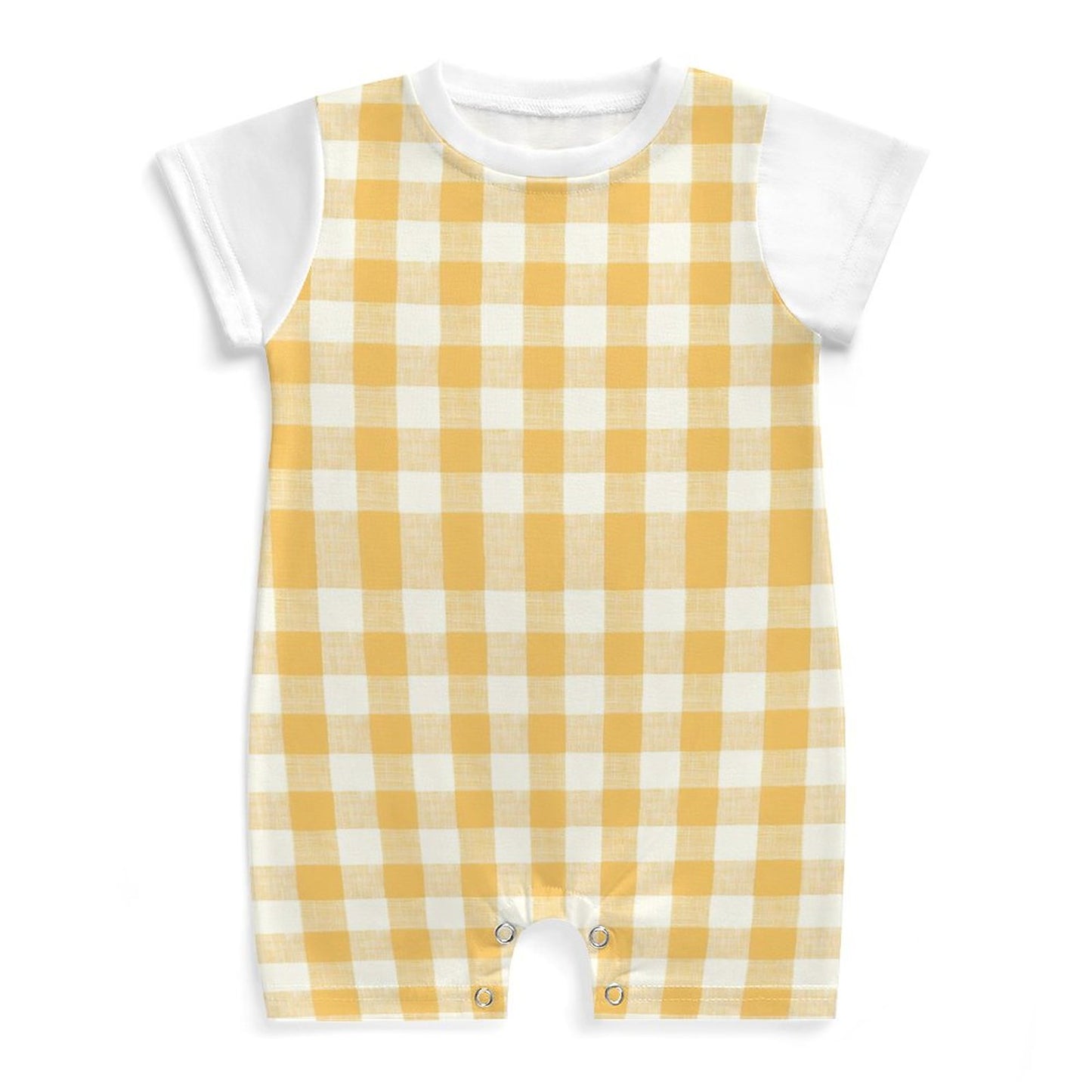 Faux Cotton Short Sleeve Baby Bodysuit Romper