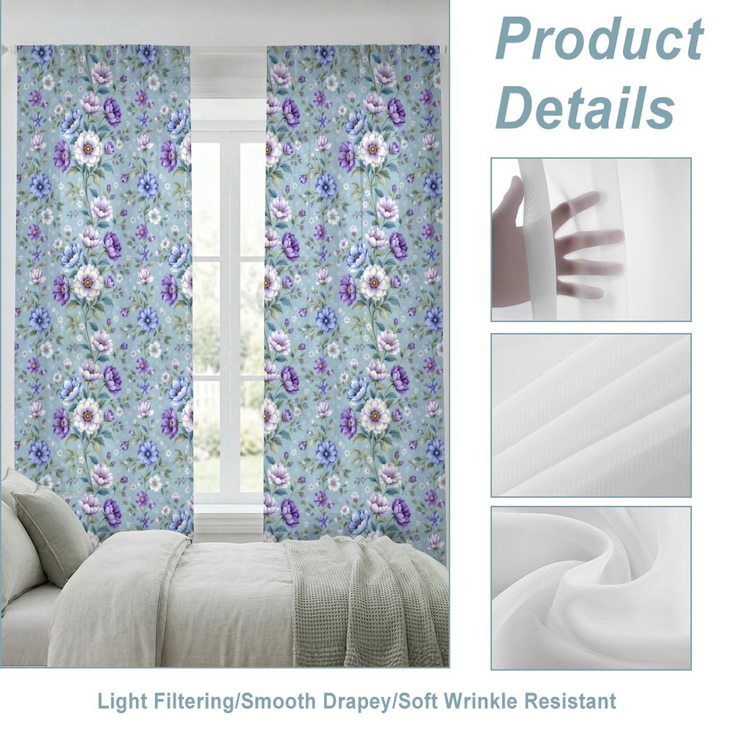 Sheer Curtain Flowers