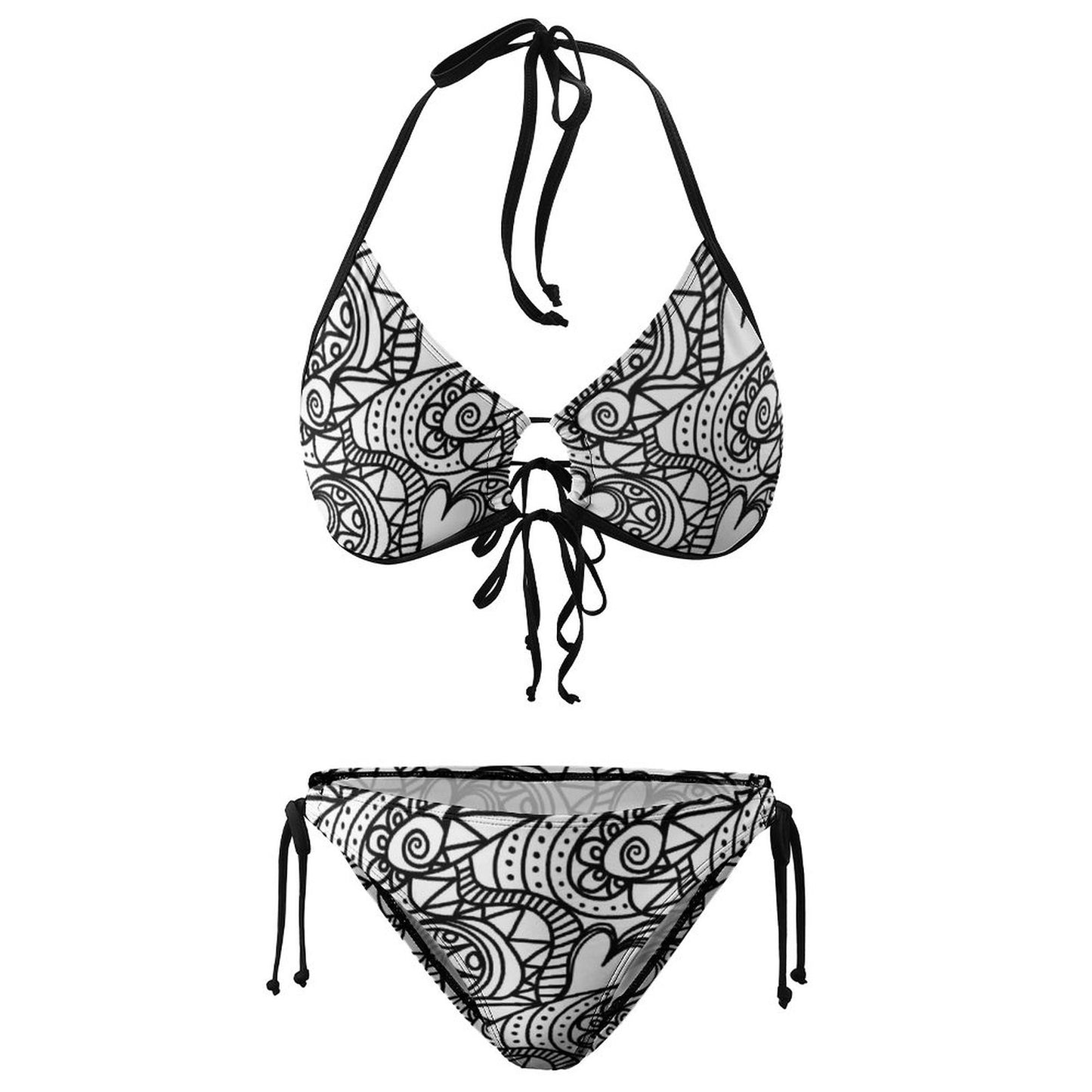 Halter Tie Front Bikini Set