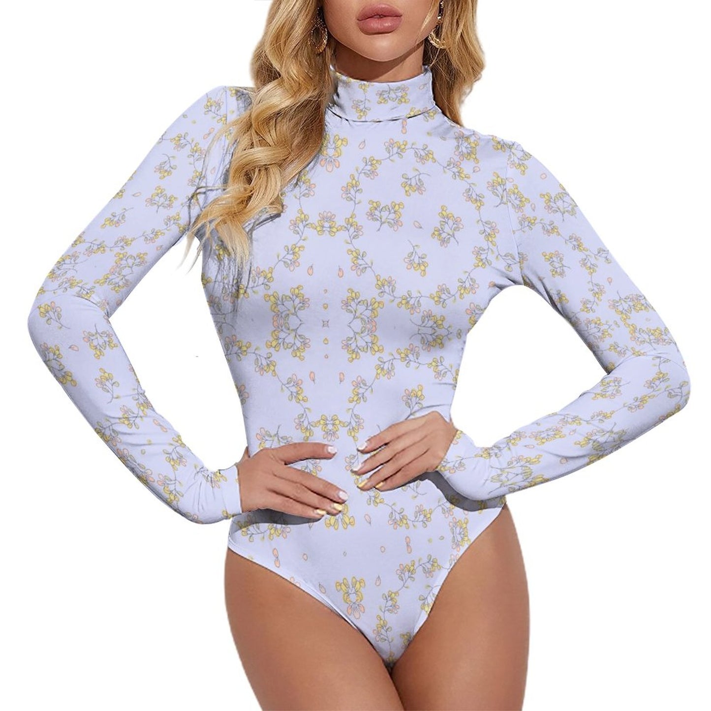 High-collar Long-sleeve Bodysuit