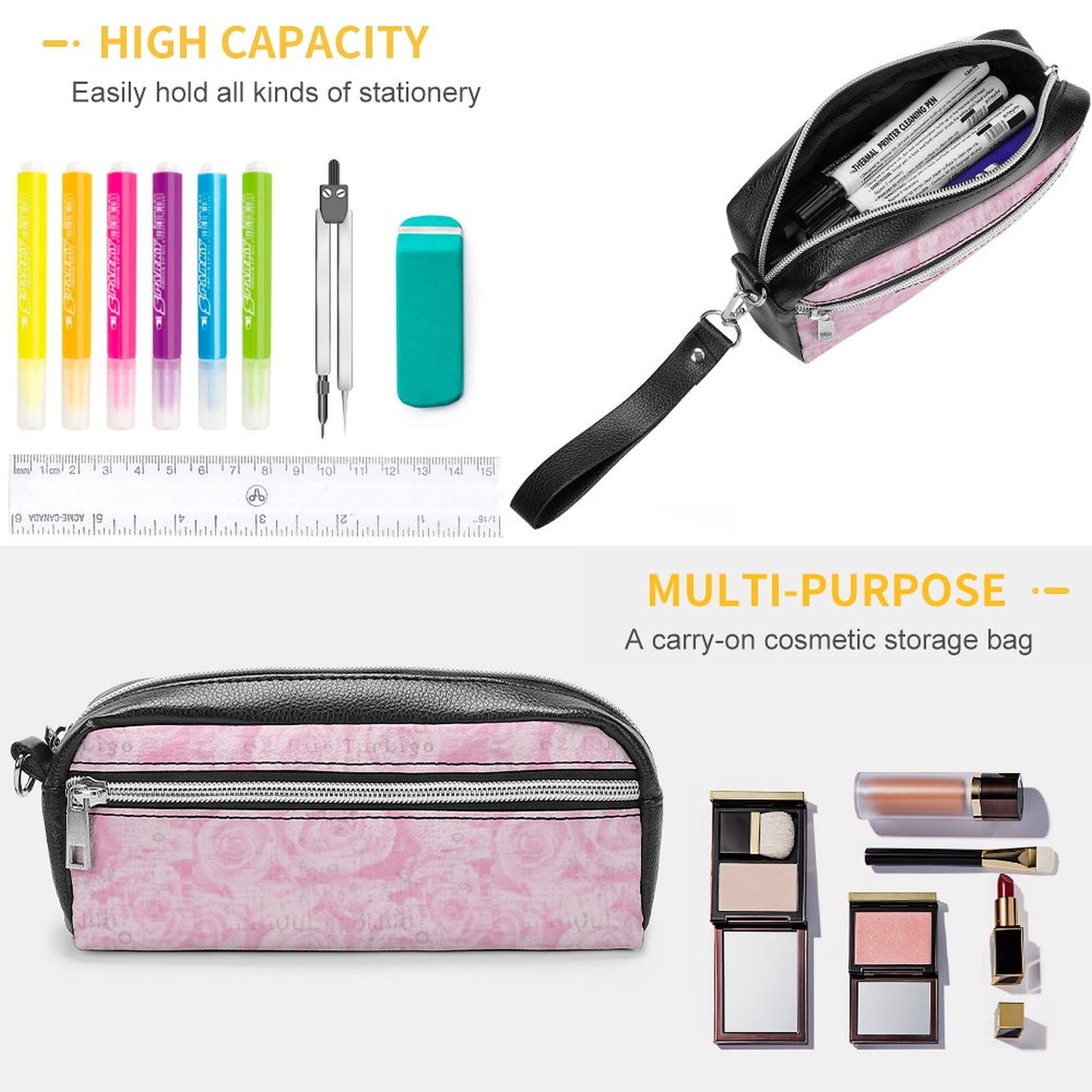 Versatile Cosmetic Bag & Pencil Case Pouch