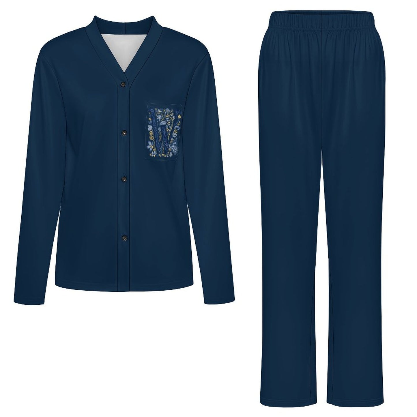 Super Comfy Women's V-Neck Pajama Set Letter W