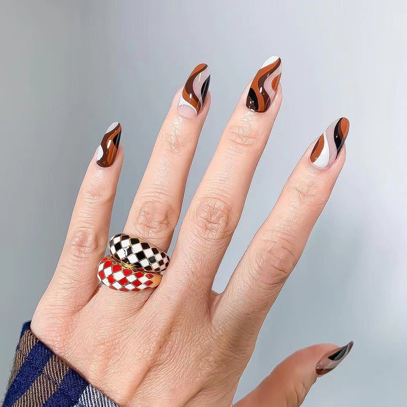 Press on nails Finished French Line Undercurrent Style Press onable Nail Nails 365nails – Image 6
