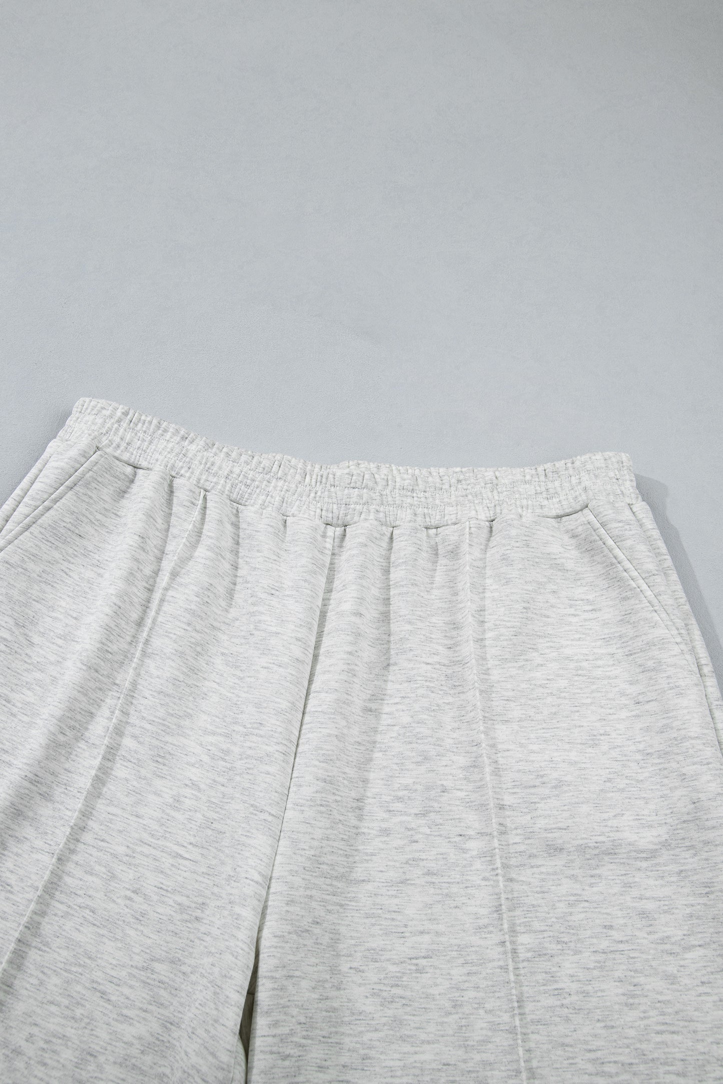 Light Grey Half Zip Polo Tee Loose Pants Plus Size 2pcs Outfit