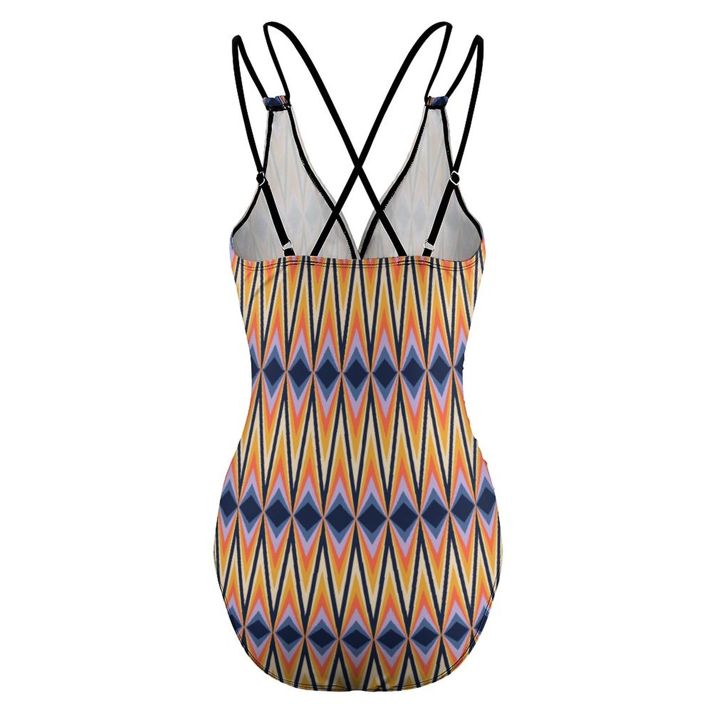 Women's One Piece Swimsuit Tummy Control V Neck Swimwear Multicolor