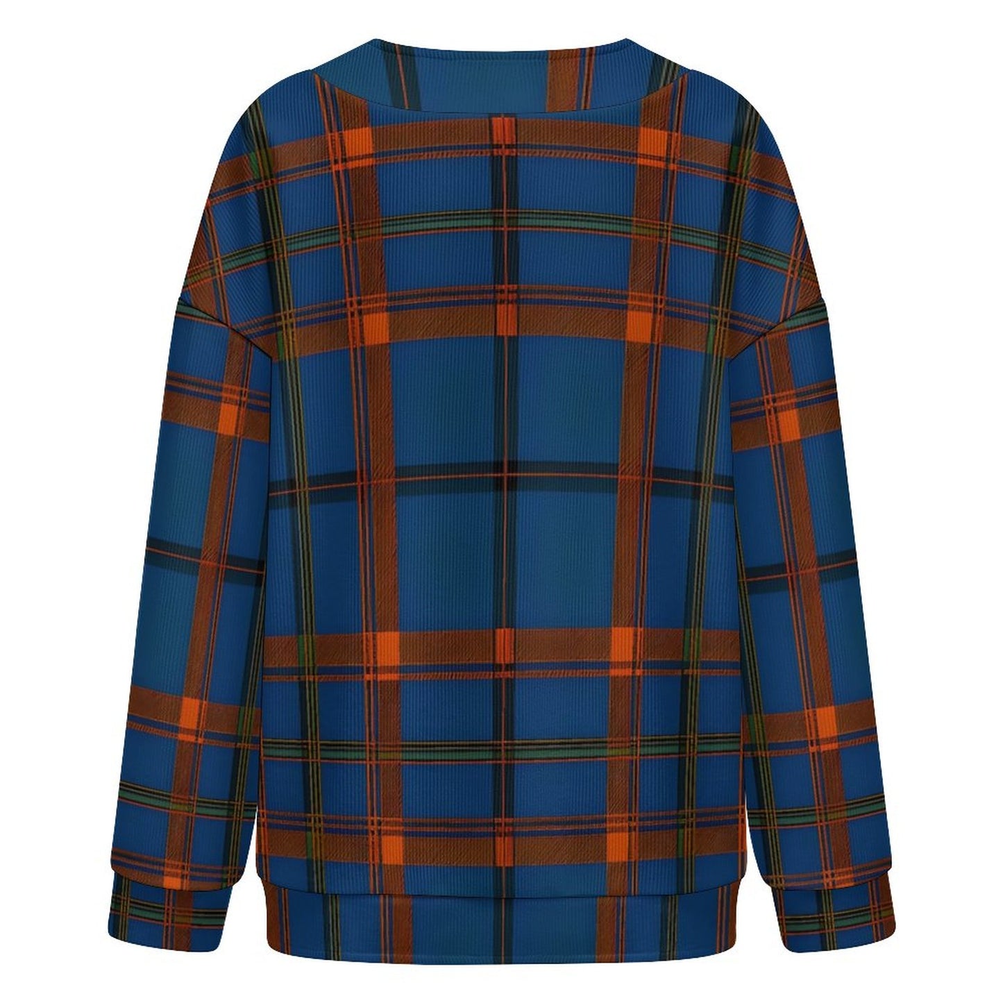 Women's Drop Shoulder Cardigan Plaid