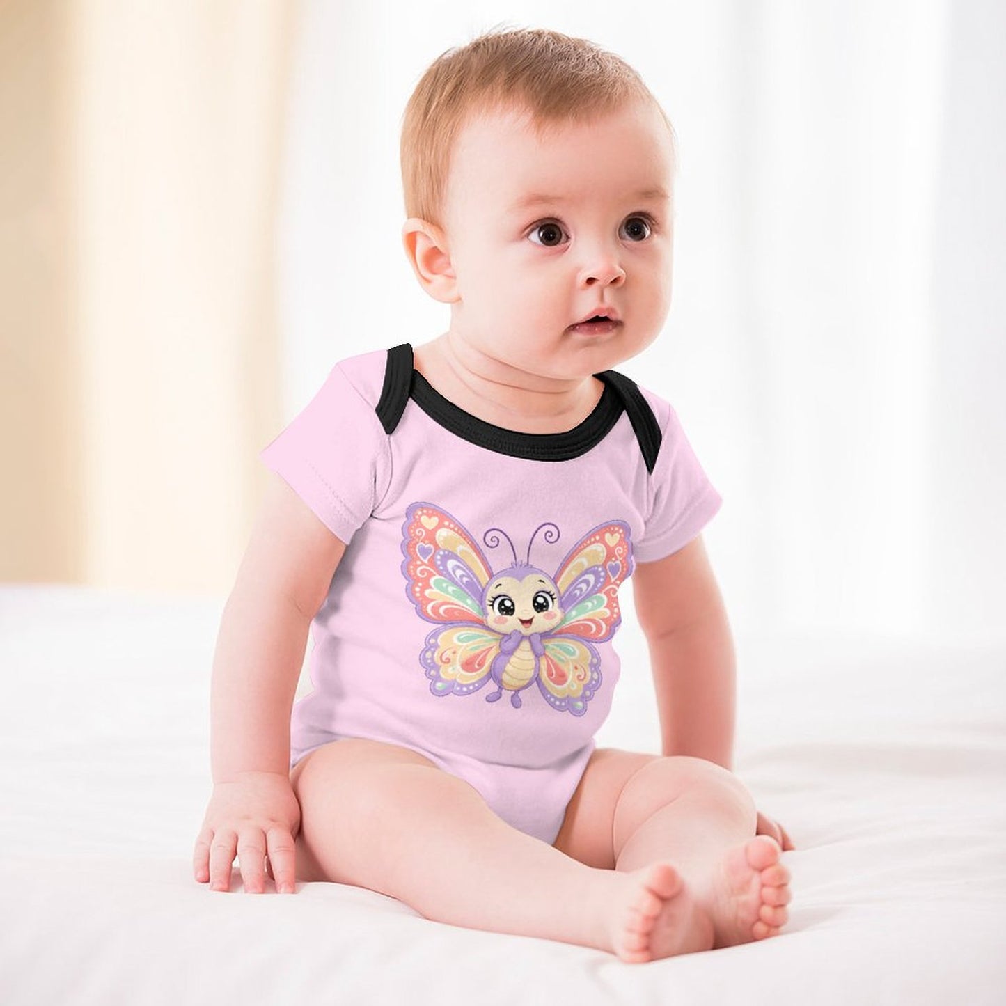 Faux Cotton Short Sleeve Baby Romper