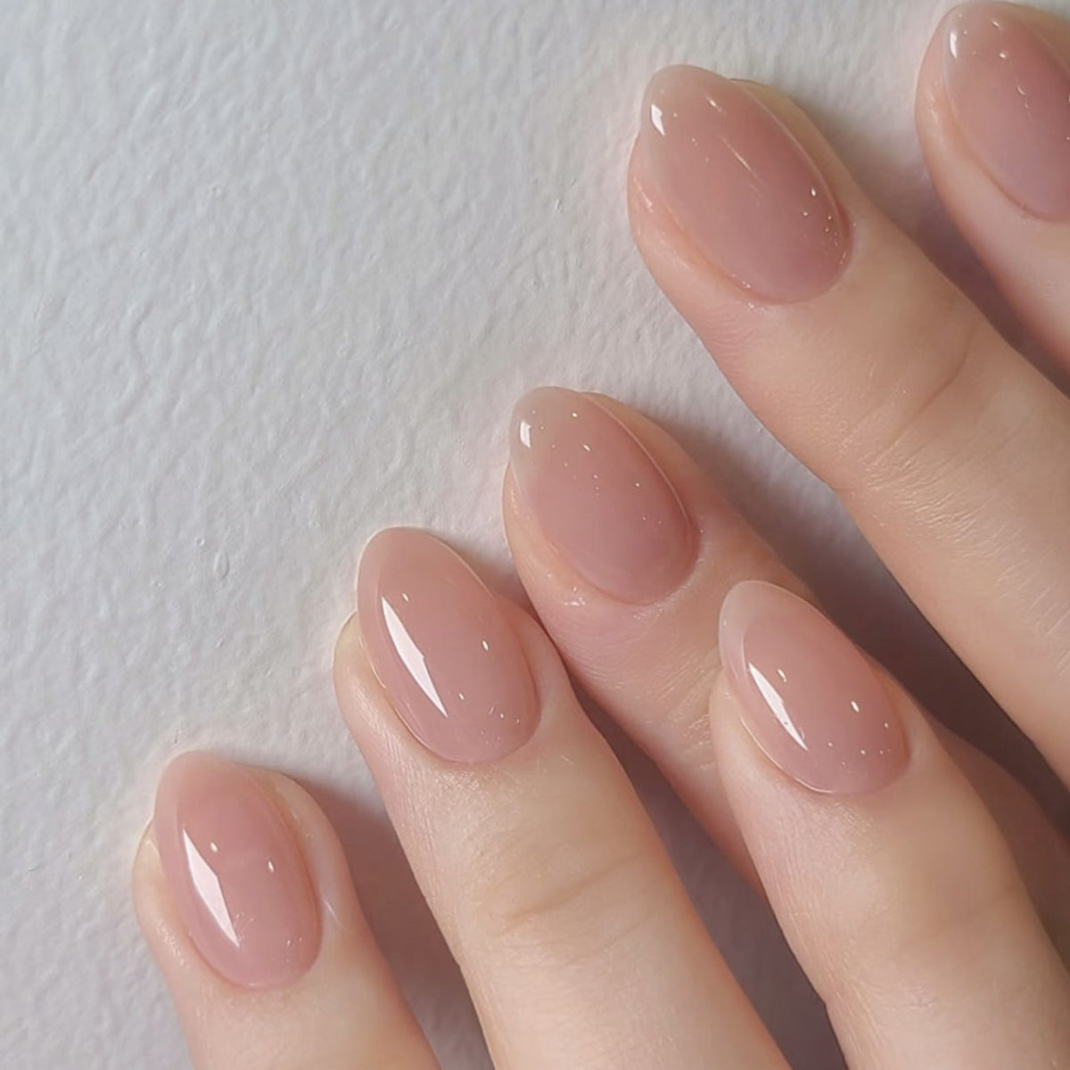 French Minimalist Nude Pink Almond Short Press On Nails – JP4396