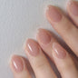 French Minimalist Nude Pink Almond Short Press On Nails – JP4396