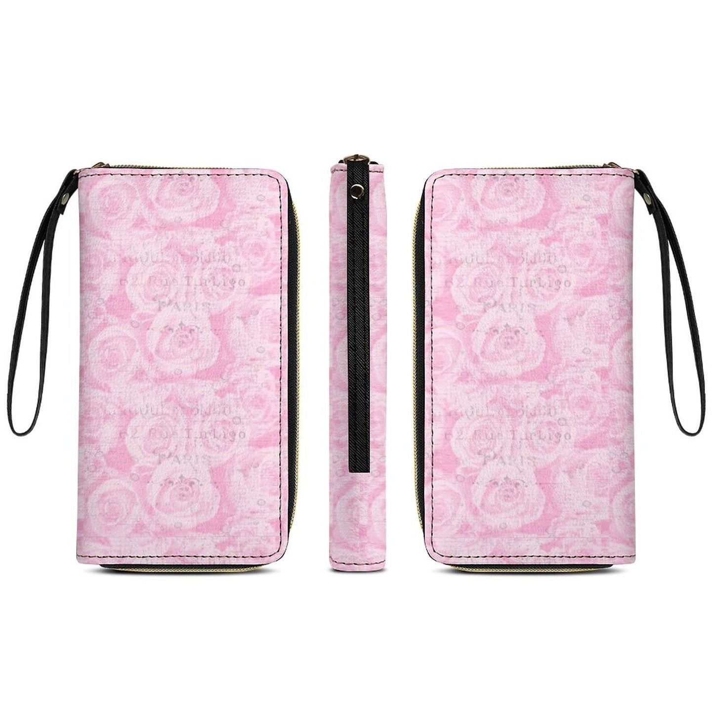Leather Wallet with Wristlet Strap