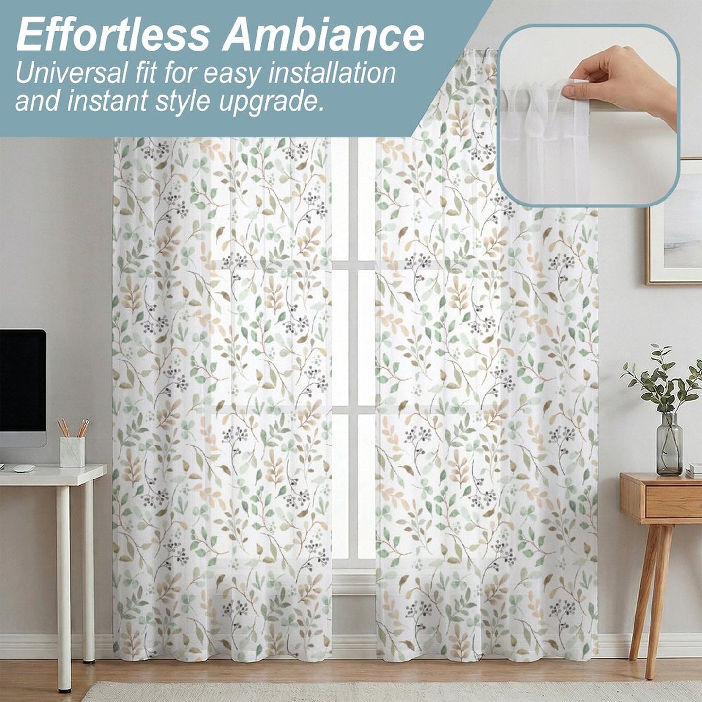 Sheer Curtain Flowers Vines