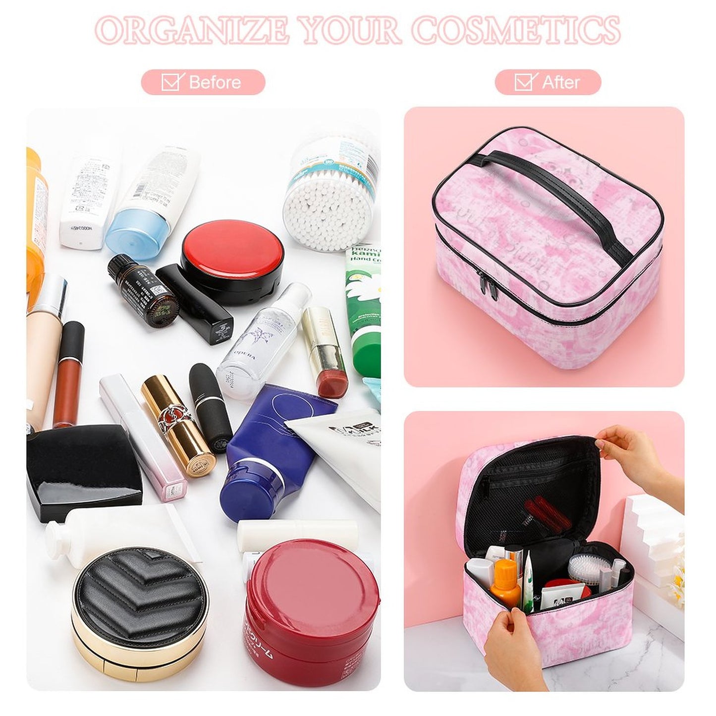 Make-up bag with Lychee pattern