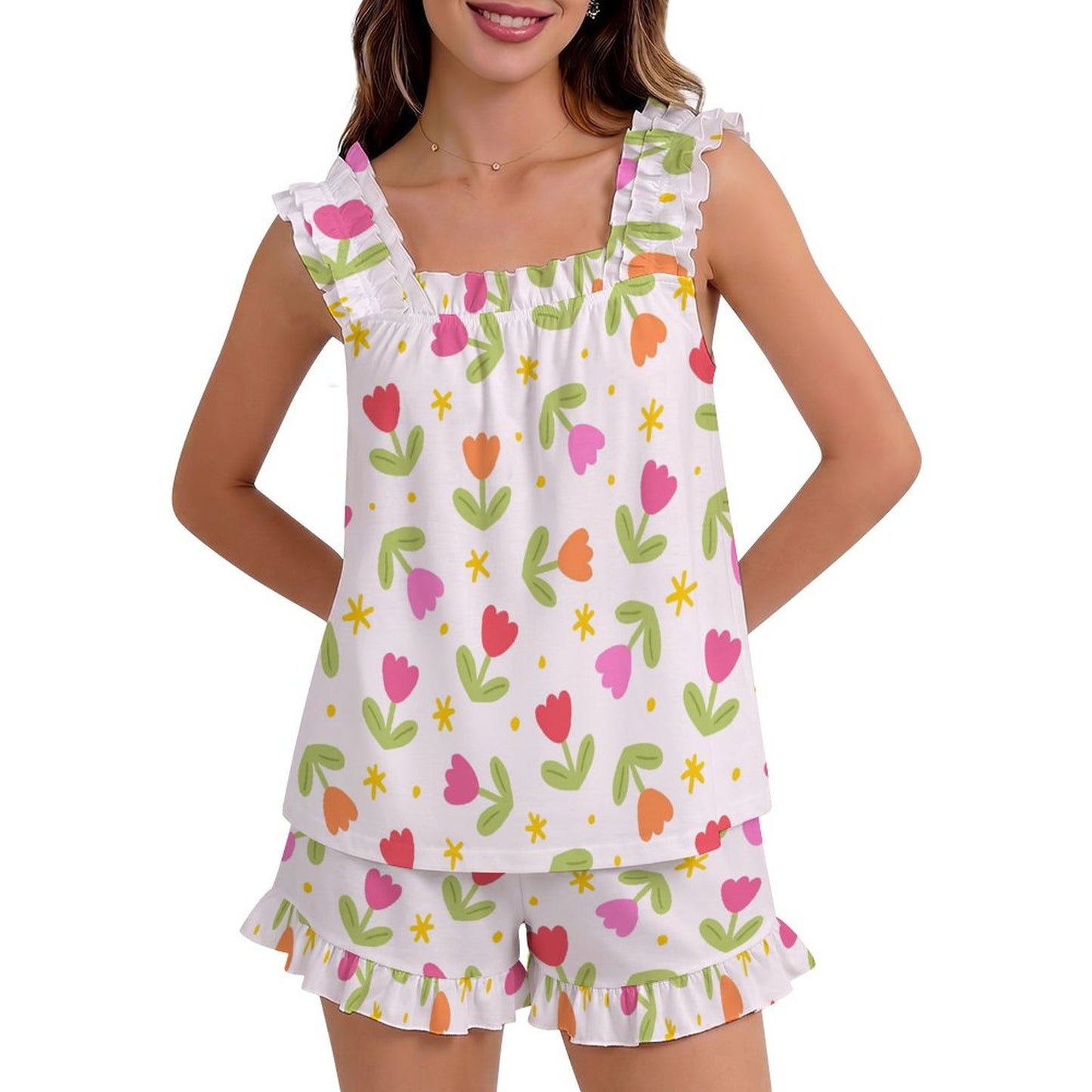 Ruffled Pajama Set