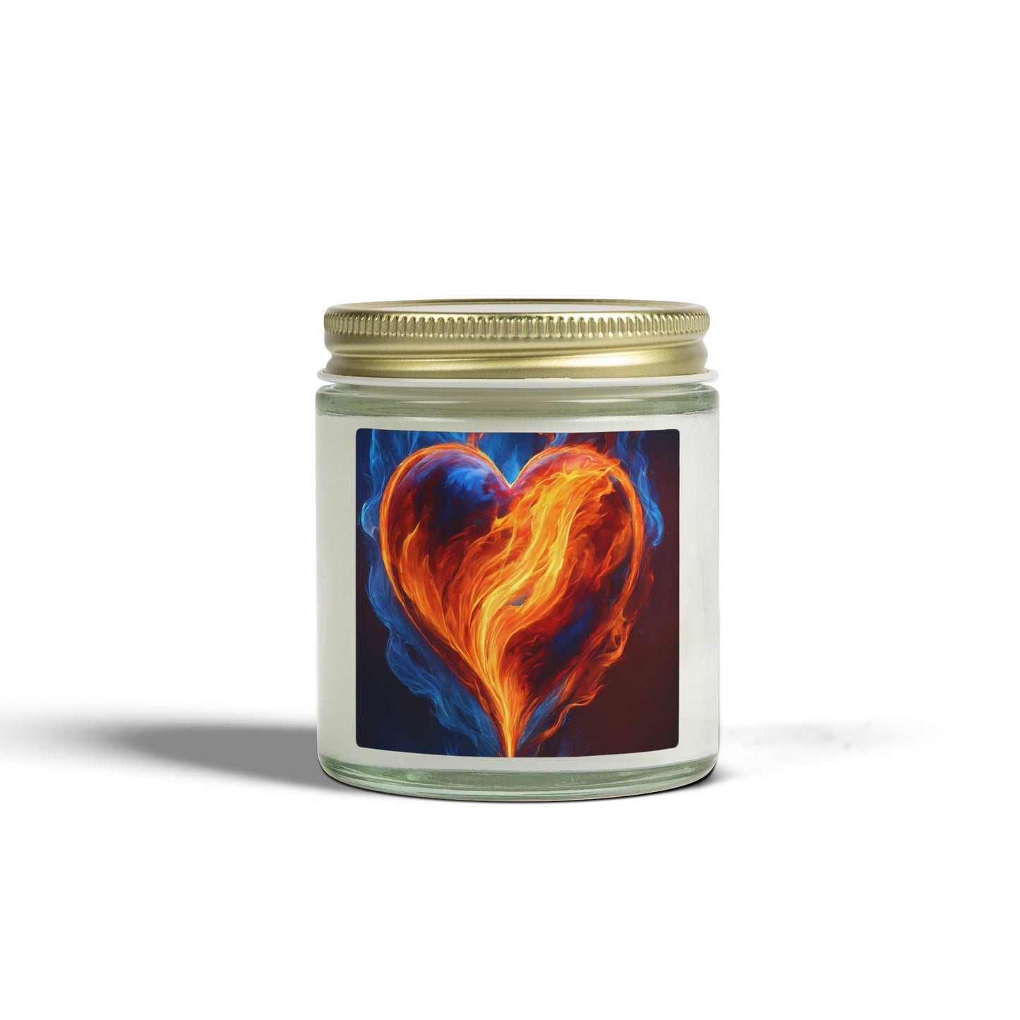 Coconut Apricot Scented Candle — Fiery Heart Jar (4oz/9oz)