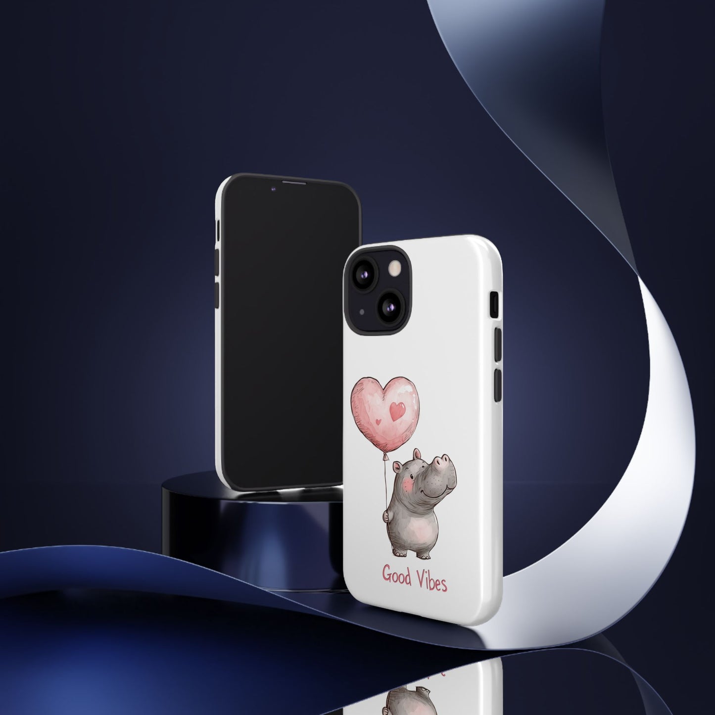 Cute Hippo Phone Case - Good Vibes Design, Animal Lover Gift, Fun Accessory, Birthday Present, Phone Accessories