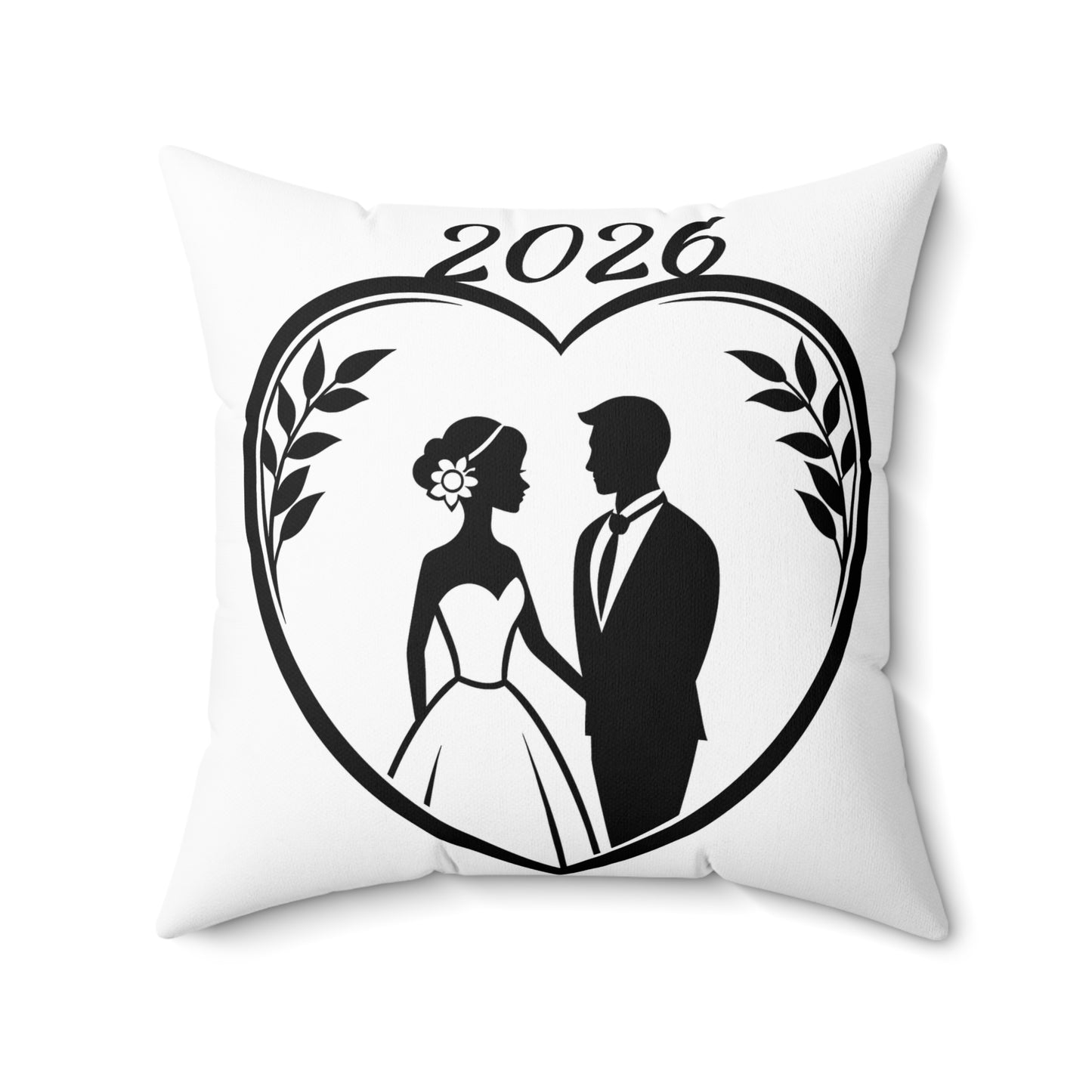 Wedding Couple 2026 Throw Pillow — Romantic Bridal Decorative Pillow