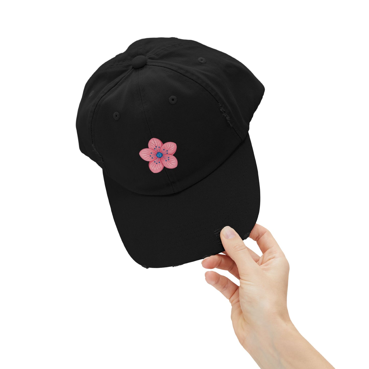 Floral Distressed Cap | Trendy Hat for Spring and Summer | Perfect Gift for Floral Lovers, Outdoor Events, Festivals, Birthdays