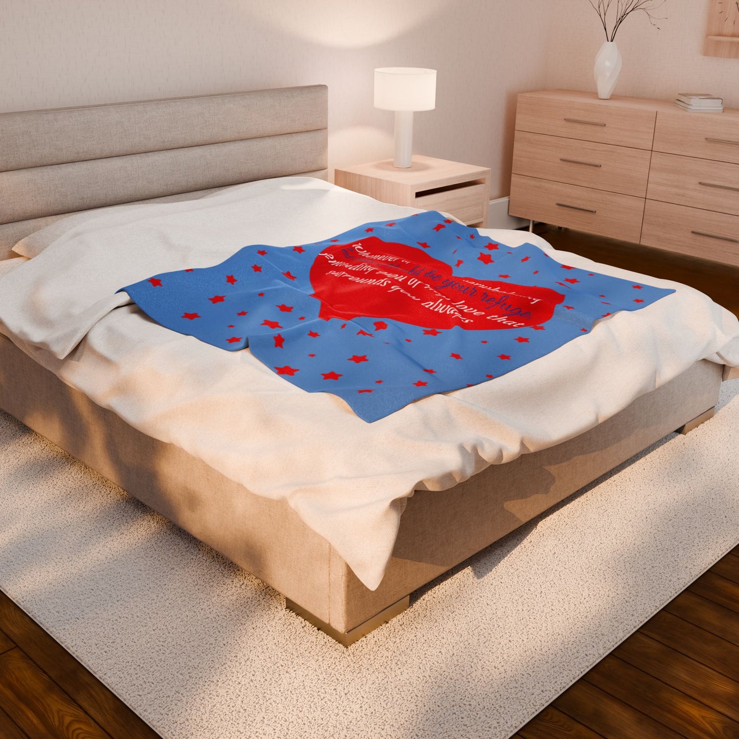 Heart Message Plush Blanket — 'Whenever life feels overwhelming…' Comfort Throw for Loved Ones