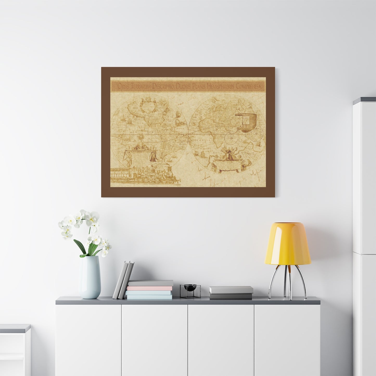 Vintage World Map Canvas Print — Matte Stretched Wall Art