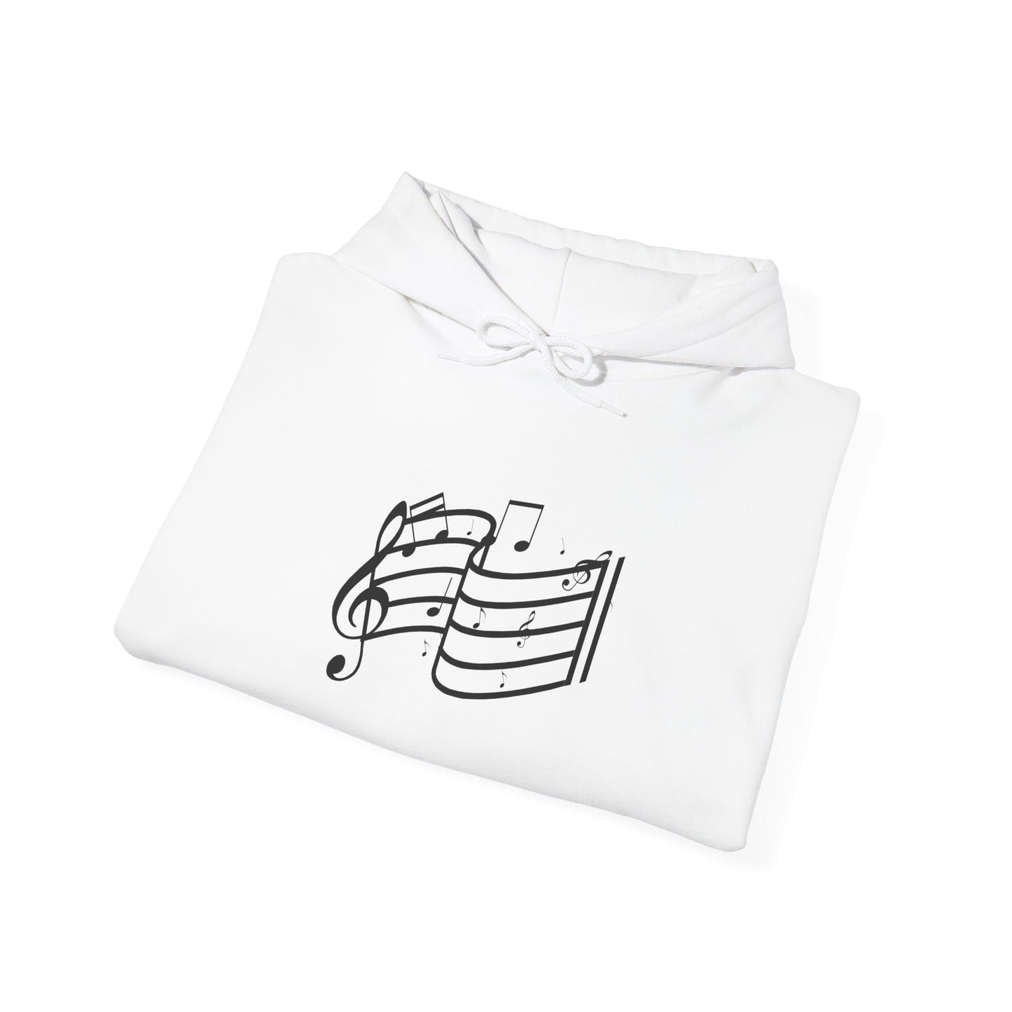 Music Notes Hoodie — Minimal Sheet Music Design