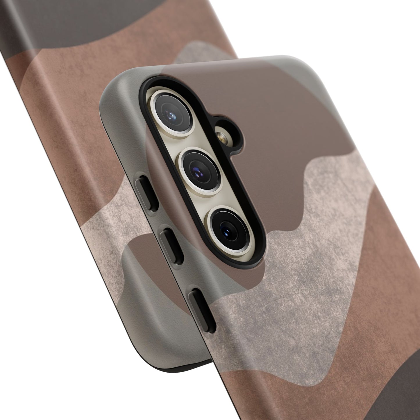 Abstract Earthtone Phone Case — Brown Layered Rugged Tough Case