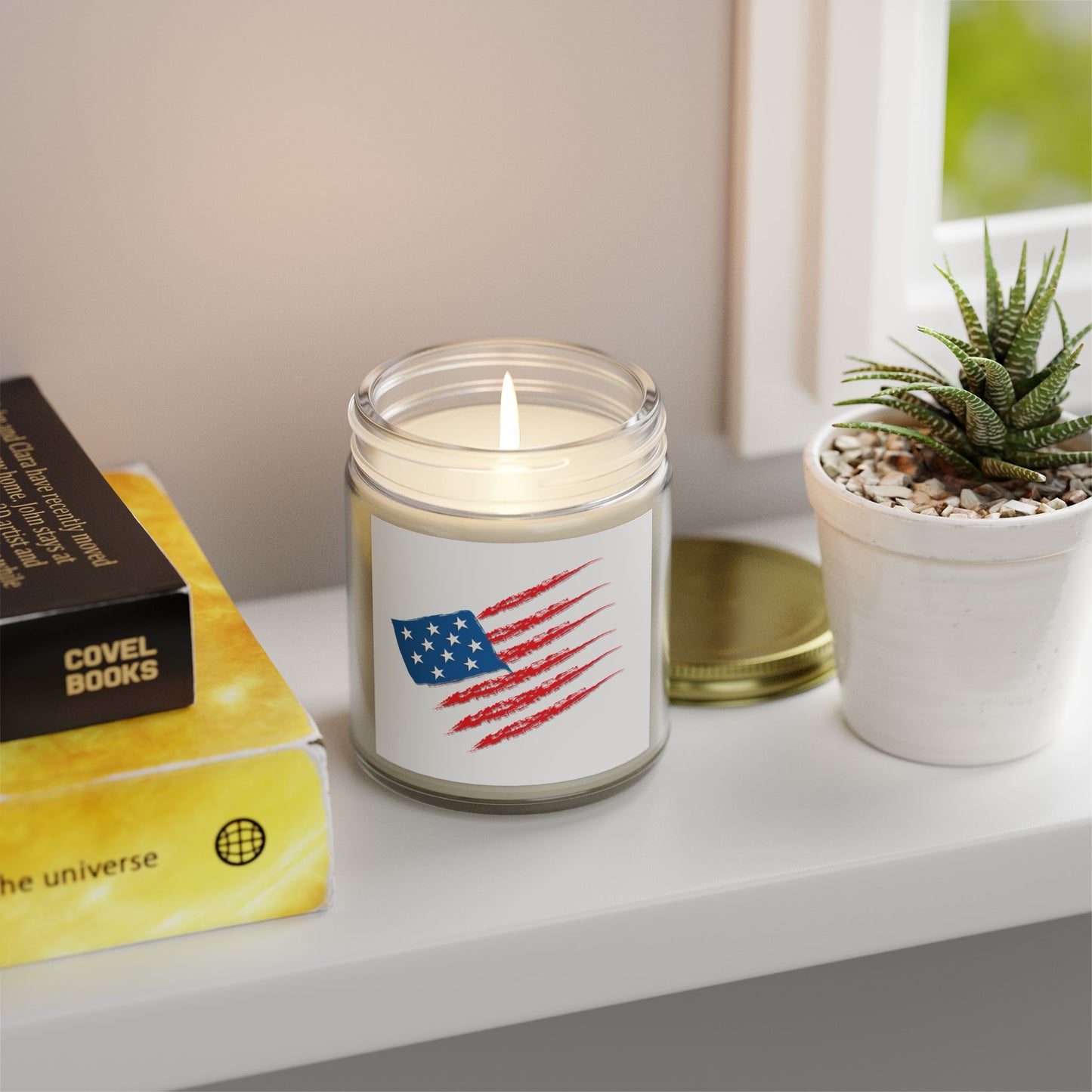 Patriotic Scented Candle, American Flag Decor