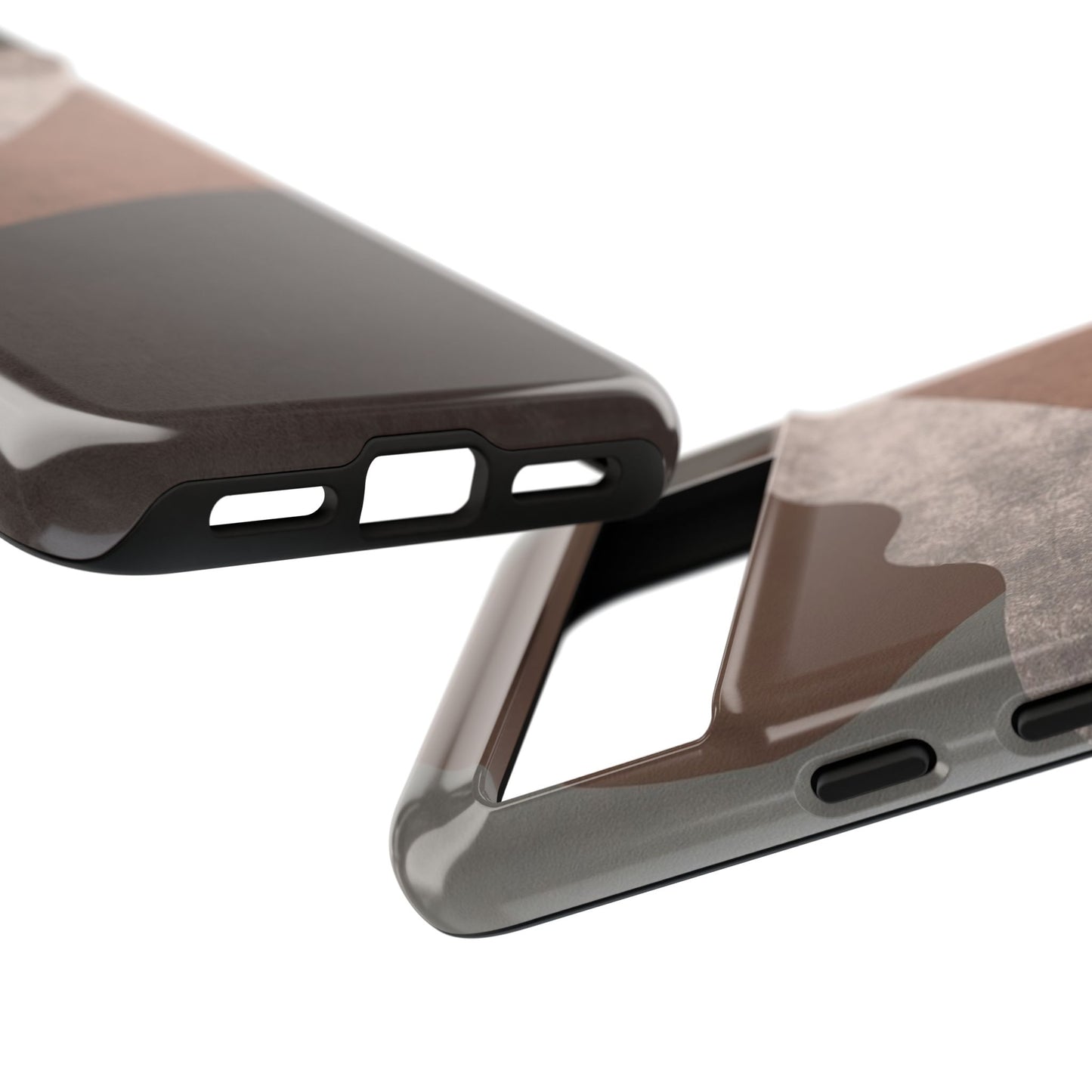 Abstract Earthtone Phone Case — Brown Layered Rugged Tough Case