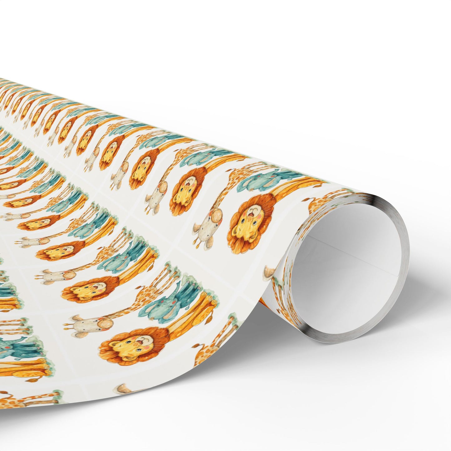 Lion Pattern Gift Wrapping Paper Roll — Whimsical Safari Kids Birthday Wrap