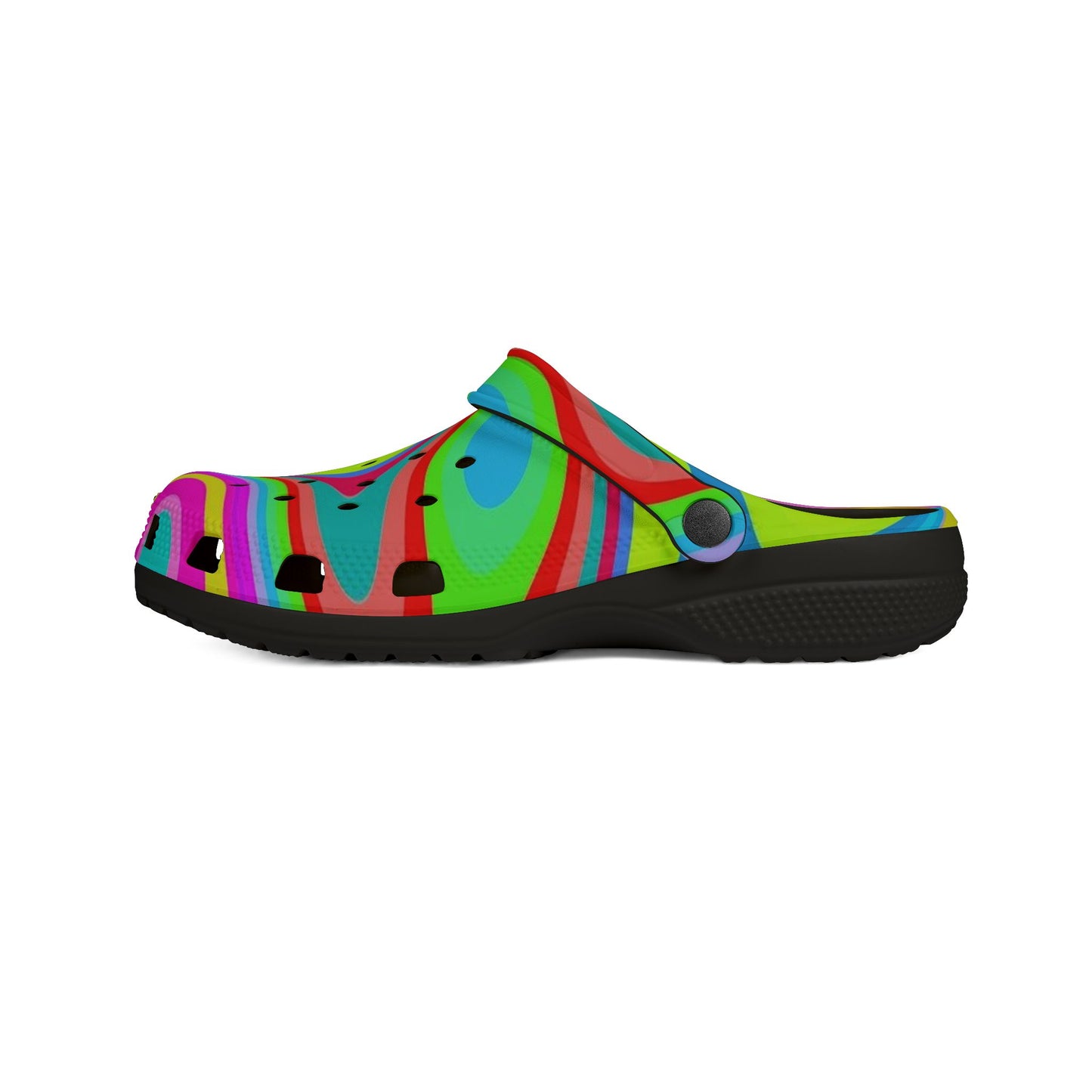 Colorful Swirl Clog Shoes — Vibrant Tie-Dye EVA Foam Slip-Ons